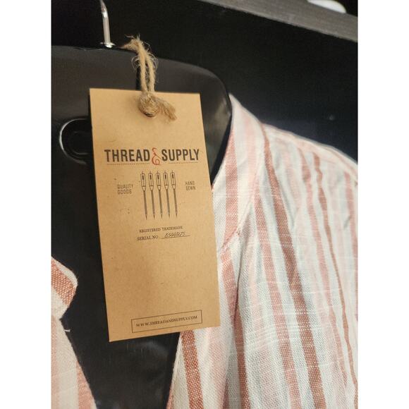 NWT Thread & Supply Judson Tunic Linen Shirt Dress Women sz XS Preppy Neutrall - Picture 7 of 7